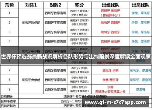 世界杯预选赛最新战况解析各队形势与出线前景深度解读全面观察